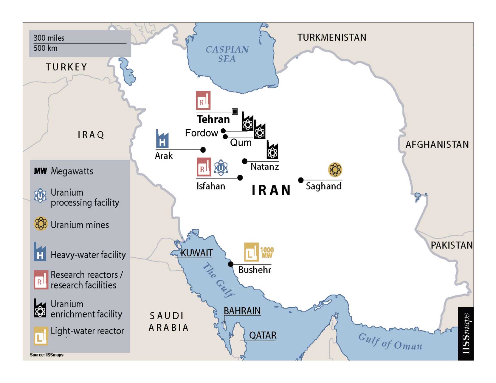Iran Nuclear Sites Map
