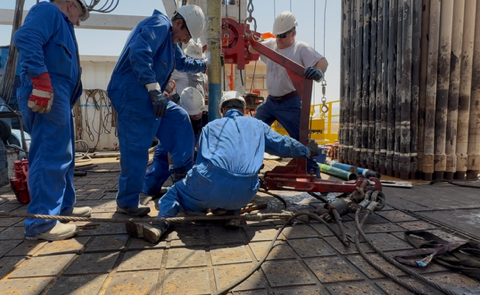 Zion's team working on the drilling floor in Israel.